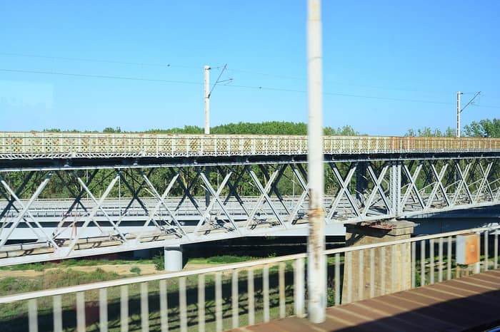 Le pont Anghel-Saligny vu depuis le pont voisin de Cernavodă, vue 1